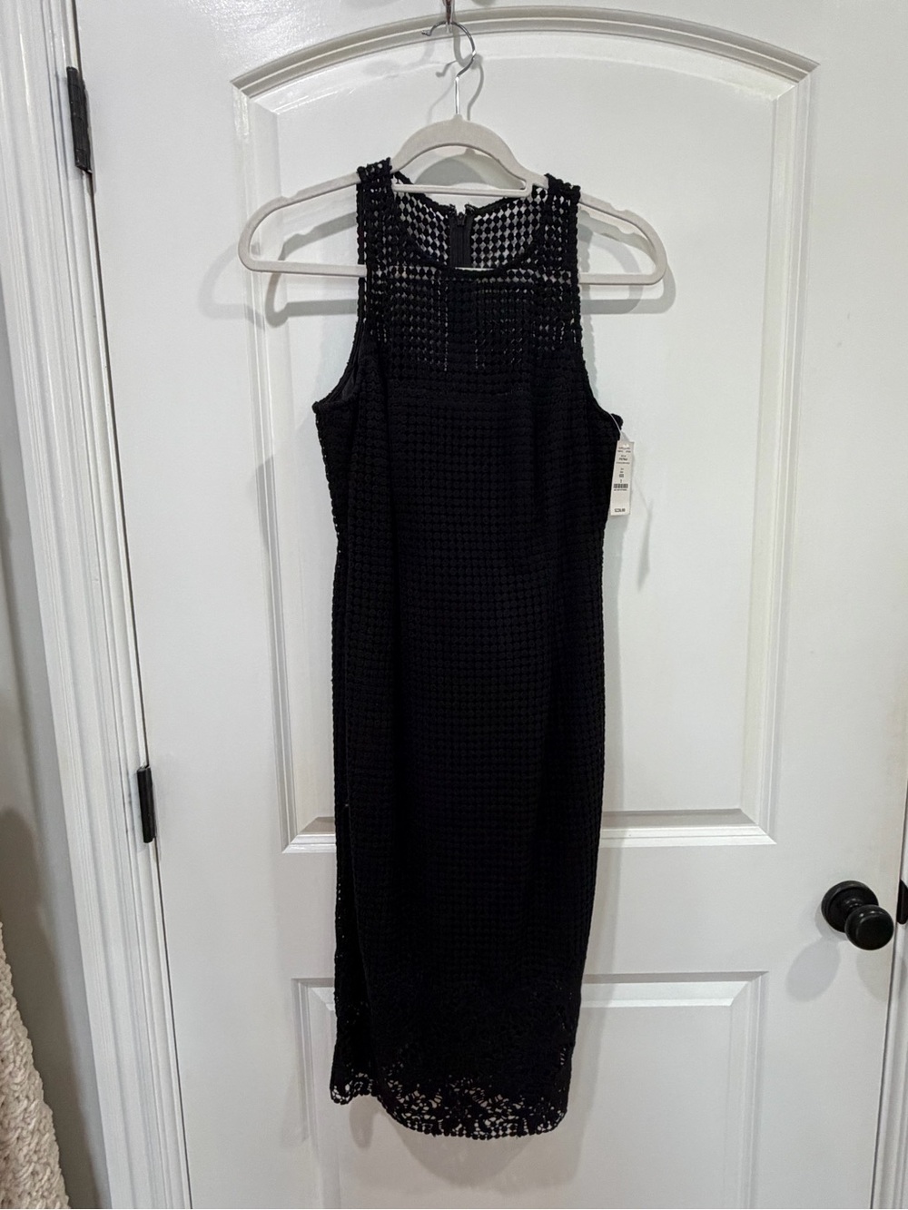 White House Black Market Black Crochet Midi Dress